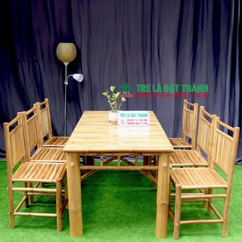 Bàn Ghế Tre Mặt Bào - BGTMB001